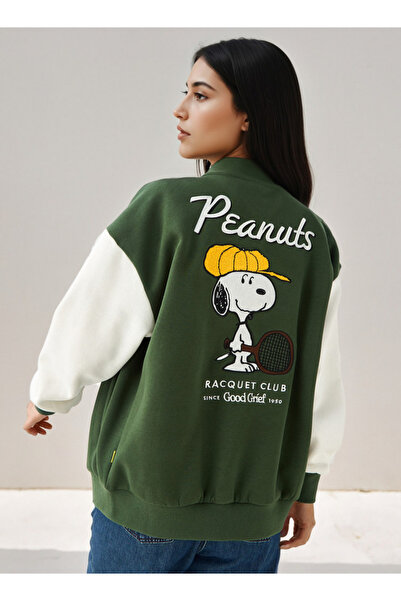 SP Characters Varsity Jacket with Peanuts Print