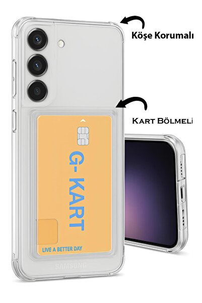 Nezih Case Samsung Galaxy A55 Compatible Case Airbag Design Transparent Card Holder G-Kart Cover