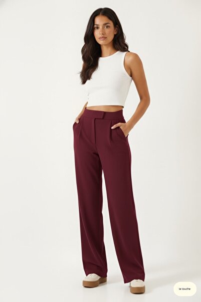 Le Touche Women's Waist Velcro Palazzo Casual Pants