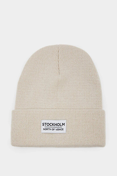 DeFacto A5655Axbn100 Brown Women's Woven Label Beret