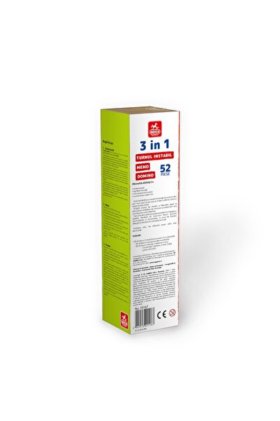 Deico Games 3-in-1 Board Game: Unstable Tower, Memo and Domino