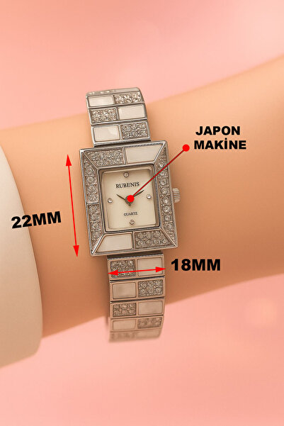 Rubenis Stone Detailed Vintage Steel Case Women's Wristwatch Ls932