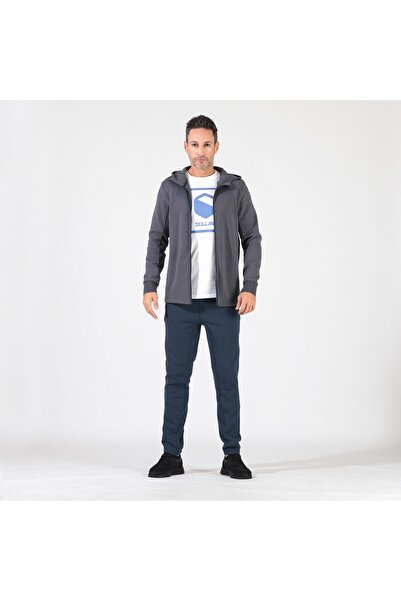 SKILLANO طقم شتوي قطن سحاب قصة عادية حبل شد على الخصر جيبان جانبيان بسحاب قطن...