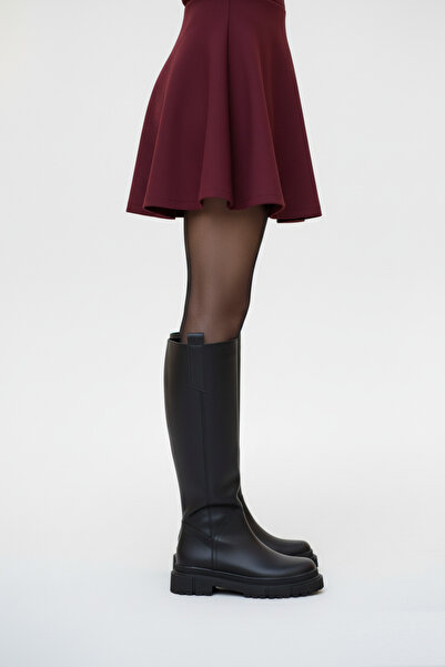 Fox Shoes V973222209 Cizme de călărie pentru femei cu talpă groasă, negre