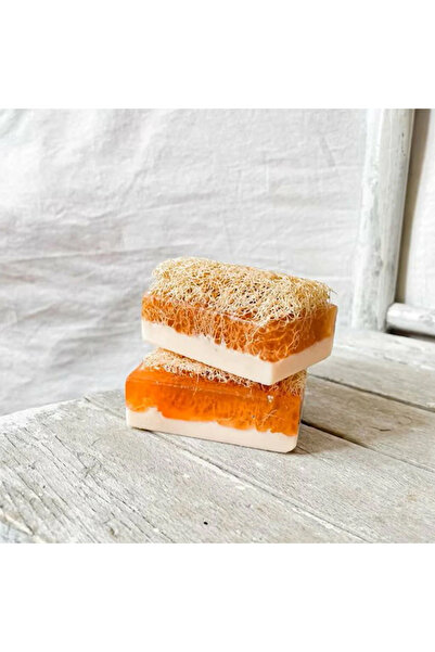 Zeytinli Keçi Çiftliği 3 Pieces of Pumpkin Fiber Goat Milk Soap (Pure Olive O...