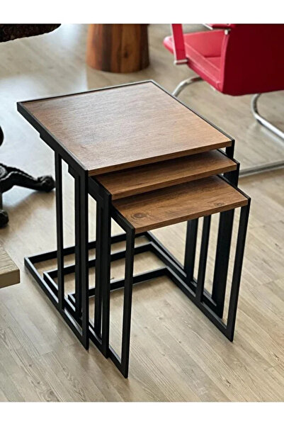 Nordica Ahşap Metal 3’lü C Zigon Sehpa – İskandinav Zarafeti ve Modern Fonksi...