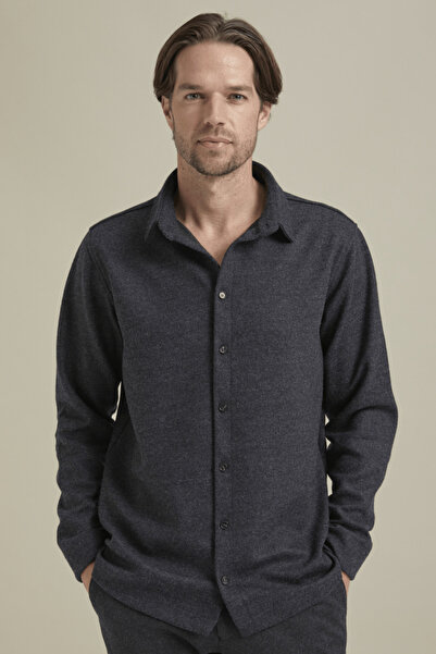 Mubu İstanbul Erkek Yünlü Relaxed Fit Kalın Kışlık Oduncu Gömlek Ceket