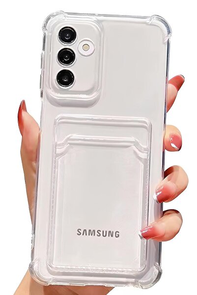 Nezih Case Samsung Galaxy A55 Compatible Case Airbag Design Transparent Card Holder G-Kart Cover