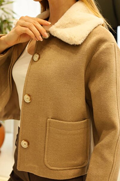 Womengrom Hayal Women's Fur Collar Short Coat