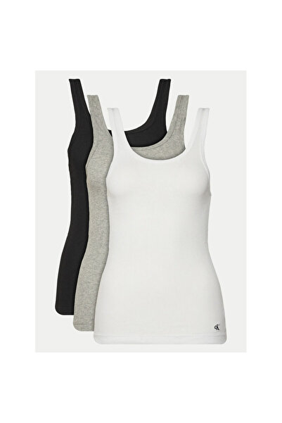 Calvin Klein SCOOP NECK COTTON TANK 3PK Gri Kadın T-Shirt
