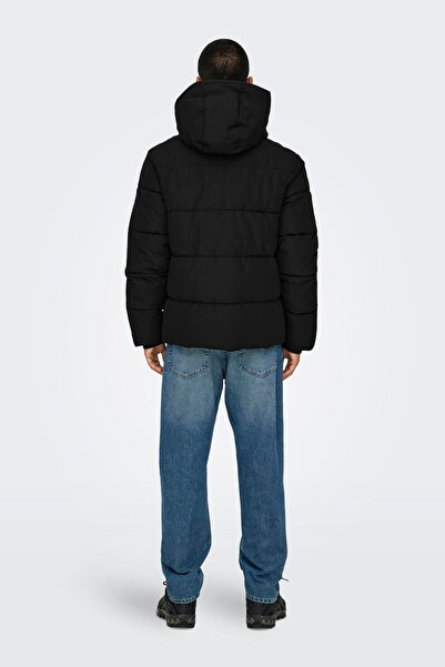 ONLY & Sons Чоловічий пуховик з високим коміром на блискавці та рибстопом – вітрозахисний