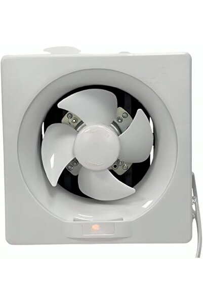 Generic Square 25cm Wall Exhaust Fan, White Plastic Frame – Powerful Ventilation for Kitchens & Bathrooms