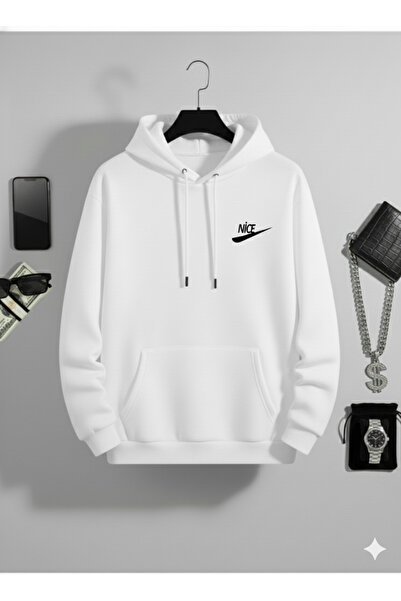 NİCE Unisex με τύπωμα oversized με κουκούλα Βαμβακερό φούτερ