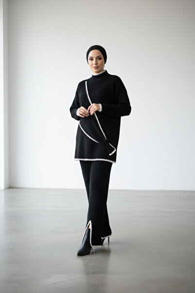 NEWCO Women's Camel Pants Tunic Double Hijab Shepherd Stitching Set