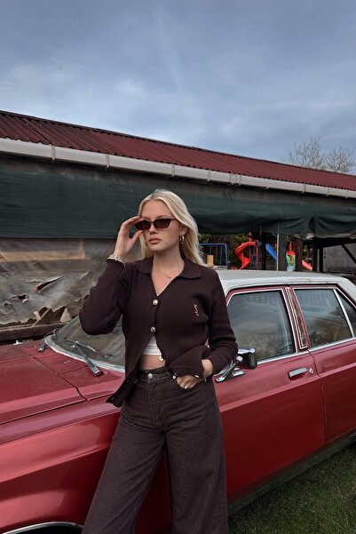 lizge giyim Embroidery Detail Knitwear Cardigan