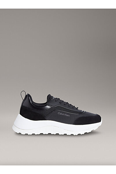 Calvin Klein Leather And Mesh Mixed Material Trainers