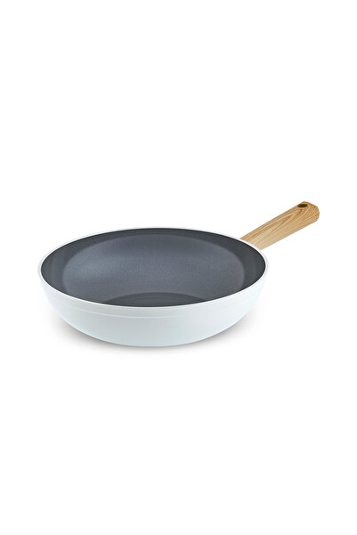 Karaca Swiss Crystal Creamy Wood Wok Pan 28 cm