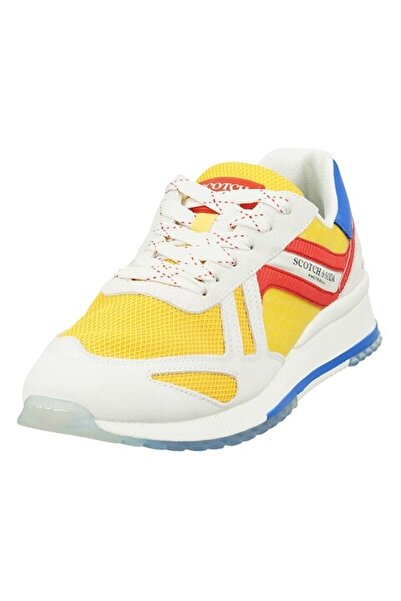 Scotch & Soda men's sneakers, -suede and mesh, White/Yellow, EU 43