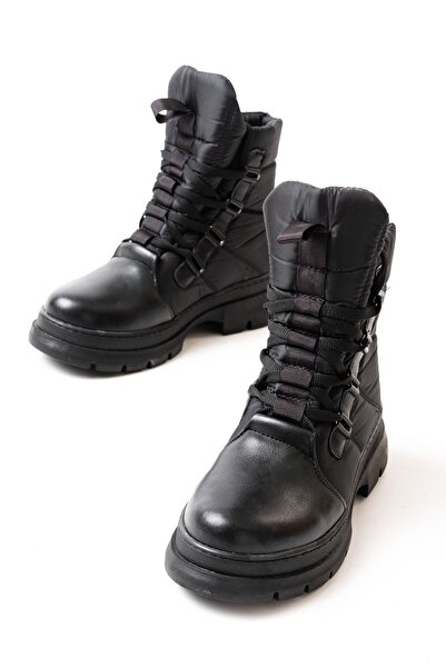 Zerenyus Black Lace-Up Waterproof Women's Premium Snow Boots