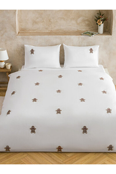 LC Waikiki Christmas Themed Double Duvet Cover Set with Cookie Figures