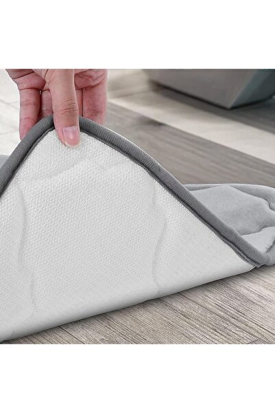 Faria Memory Foam Bath Mat, Absorbent and Quick Drying, Non-Slip Base, Comfortable and Soft, 120x80cm Grey