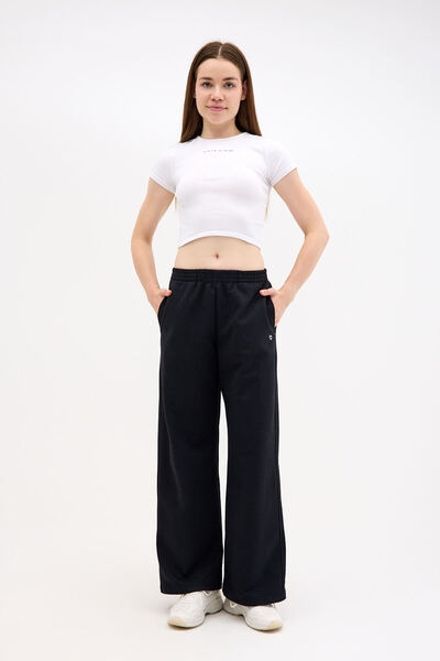 Pulsar Βασικό μαύρο παντελόνι με φαρδιά πόδια