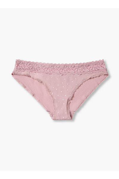 FAV Briefs with Lace Trim and Heart Print