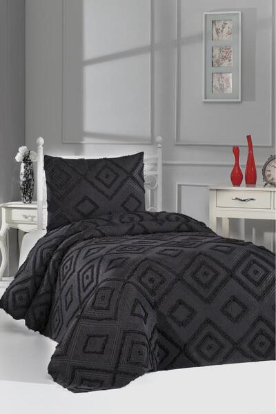 Çeyiz Diyarı Samira 2 Piece Single Pique Set Black