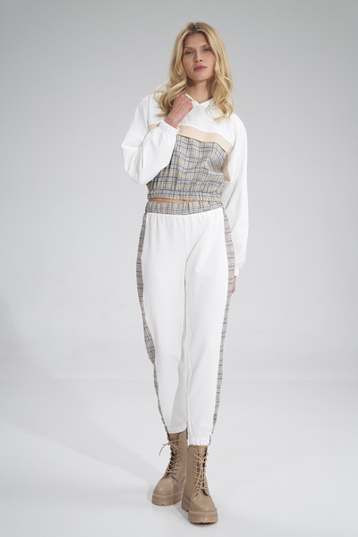 Figl Women's black checked track pants M756 size XL