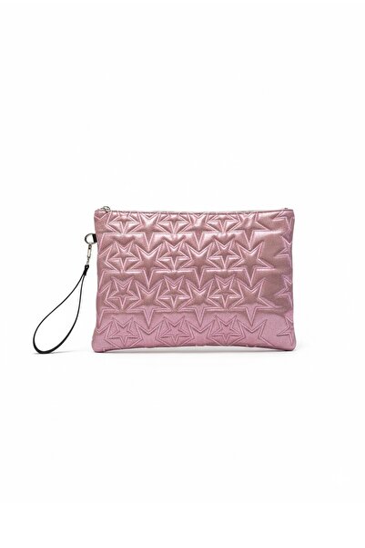 BAHELS Star Patterned Pink Portfolio Bag with Strap, Handbag and Wallet