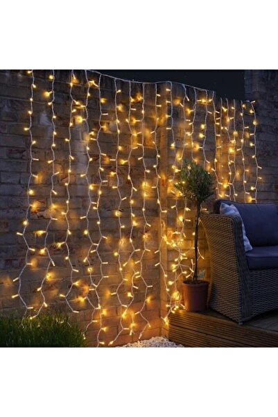 Danex Luminițe de Crăciun tip perdea, 3m x 3m, 240 LED-uri alb cald, IP44, 8 ...