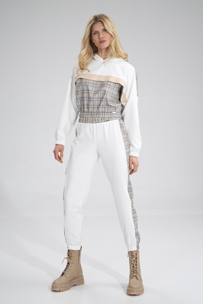 Figl Women's black checked track pants M756 size XL