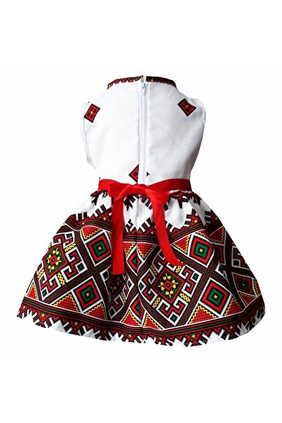 Mcf - Girls' dress, Banat traditional, multicolored, summer, cotton, 3-4 years