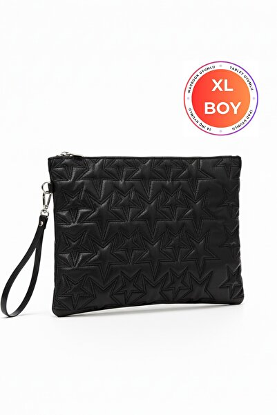BAHELS Star Patterned Black XL Portfolio Bag Compatible with MacBook and Tablets