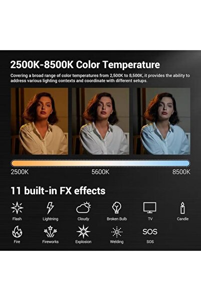 Generic LED Video Wand R1000, Handheld RGB Light Stick, Portable Photography Fill