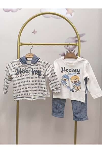 kidsense Hockey League Baby Boy Cardigan 3-Piece Set