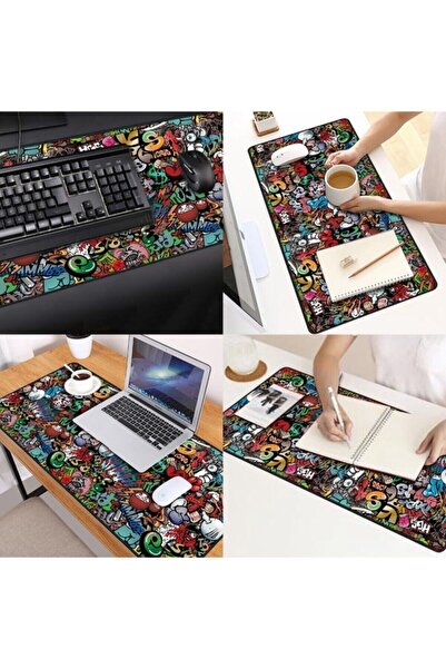 sgeteknoloji Sge Technology Paint 85 X 34 cm Stitched Anti-Slip Mouse Pad