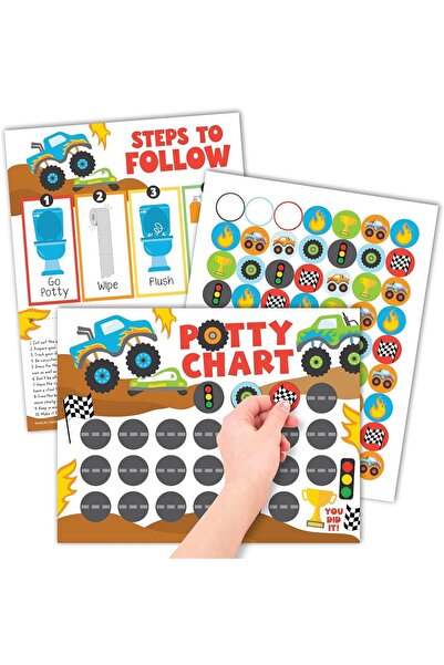 Generic Truck-Themed Potty Training Chart for Toddler Boys with Reward Stickers - Mikacoz
