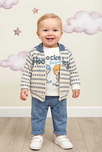 kidsense Hockey League Baby Boy Cardigan 3-Piece Set