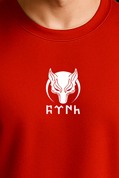 BESSA Red Turkish Bozkurt Printed Athlete Tank Top Crew Neck Cotton Sleeveless Tank Top Men