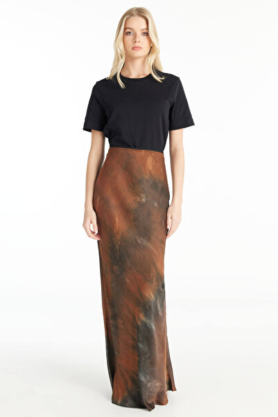 Ted Baker KİREMİT BATİK EVAZE UZUN ETEK