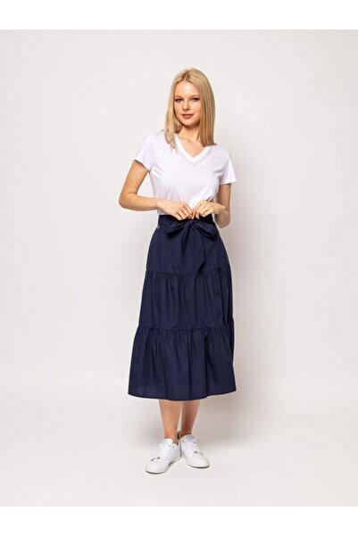 Heavy Tools Fustă lungă de damă, evazat și plisată, NIKLA bleumarin