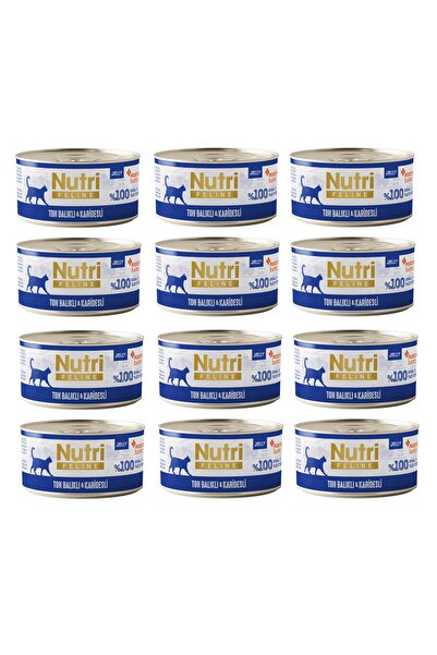 Nutri Feline Ton Balıklı ve Karidesli Jöleli Tahılsız Yetişkin Kedi Konserves...