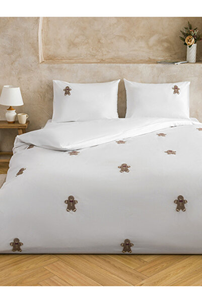 LC Waikiki Christmas Themed Double Duvet Cover Set with Cookie Figures