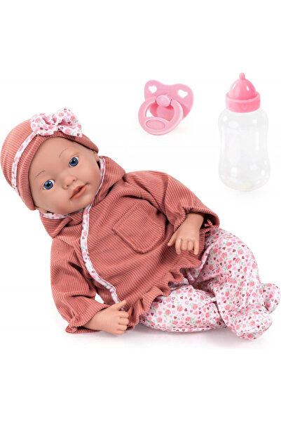 Bayer Papusa bebelus cu aspect realistic si corp moale Baby Reborn Maria 38 cm cu suzeta si biberon,