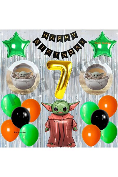 Parti Station Star Wars 7 Year Old Balloon Set Star Wars Star Wars Baby Yoda ...