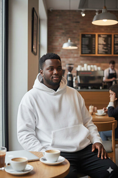 Cool mans Hanorac oversize cu glugă, cu 3 fire, cu imprimeu, mărime mare