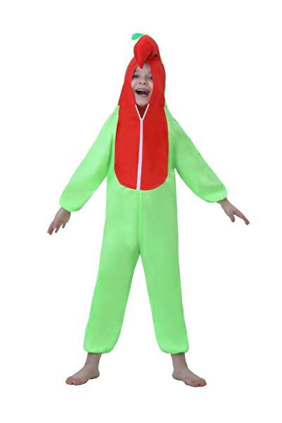 Toybox Kids Parrot Costume Jumpsuit with Hood, Animal Fancy Dress, Party Outfit, Size XL(8-10Years)
