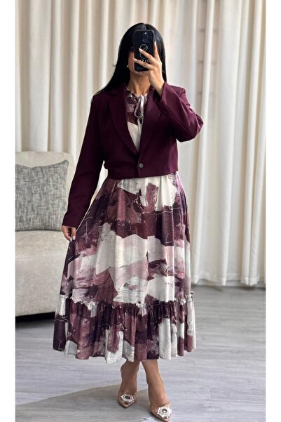 SELSAL فستان مشجر مع جاكيت