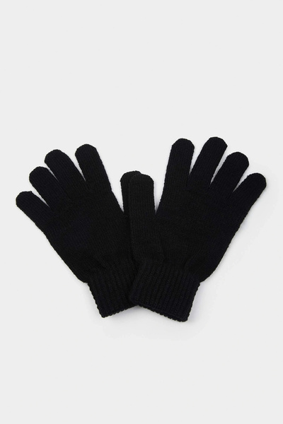 DeFacto L9301Azbk23 Black Men's Knit Gloves